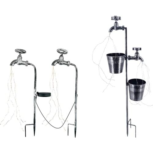 Solar Lights Stake Metal Waterproof LED Lights Courtyard Patio Walkway Decor