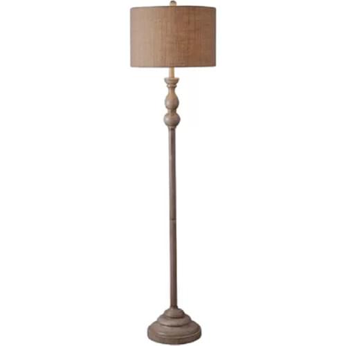 Modern simple solid wood floor lamp creative fabric living room sofa study bedroom bedside lamp