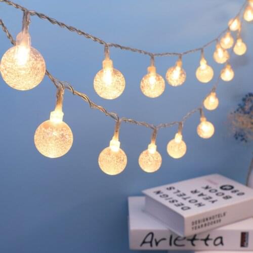 10M 80LEDS Crystal Ball 5M/10M Battery Lamp Power LED String Fairy Lights Garlands Tree Garden Christmas Decor for Outdoor