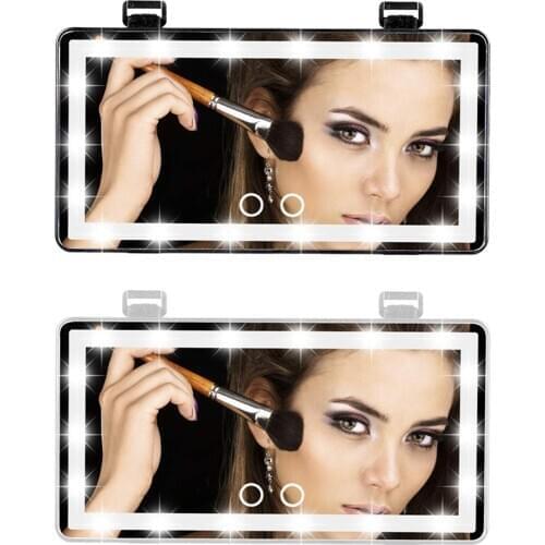 Universal Car Led Makeup Mirror Car Mirror Vanity Makeup Mirror with 60 LED Lights 3 Lighting Mode Rear Sun Visor Mirror New