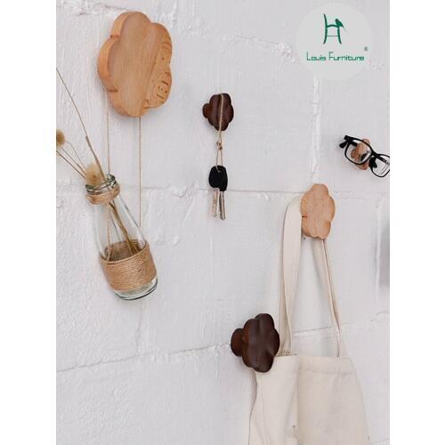 Louis Fashion Coat Racks Household Solid Powerful Perforating Hangers Creative Nordic Clothes Hooks Wooden Wall Hangings