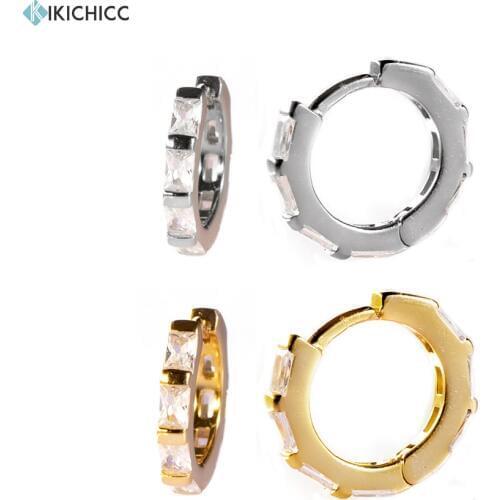 Kikichicc 925 Sterling Silver 9mm Huggies Women Hoops Crystal CZ Zircon Earring Pendiente Piercing Ohrringe 2020 Fashion Jewelry