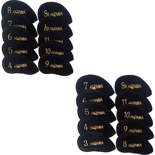 10pcs/set Honma golf iron club headcover set upscale lint wit Single-sided embroidery golf rods cover 4-11 AW SW Free shipping