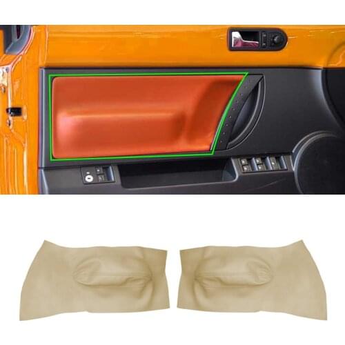 2pcs Beige Leather Front Door Panel Cover For VW Beetle 1998 1999 2000 - 2010 Car-styling Door Armrest Panel Cover Sticker Trim