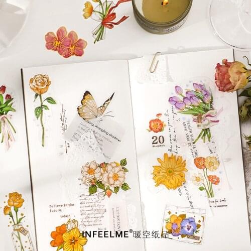 20sets Kawaii Stationery Stickers Garden Picnic Series Planner Decorative Mobile Stickers Scrapbooking