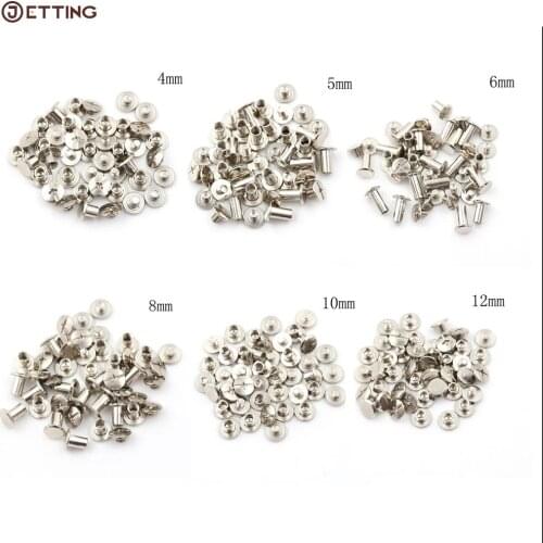 20PCS Nickel Binding Screws Nail Rivets For Bag Parts Accessories 5x6mm M5*12mm M5*10mm M5*8mm M5*6mm M5*5mm M5*4mm 6Sizes