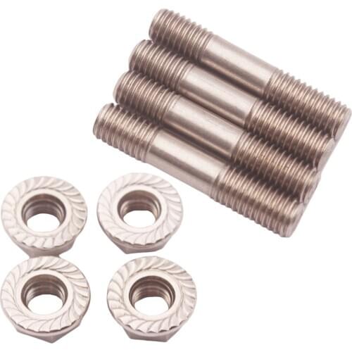 4Set Stainless Steel 304 M8X1.25 Stud & Flange Nuts For T25 T28 Turbo System