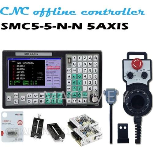 CNC offline controller SMC5-5-N-N 5 axis set 500KHz motion control system +6 axis emergency stop hand wheel