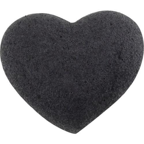 50pcs/lot 4colors Heart 100% Natural Charcoal Konjac Facial Sponge Facial Wash Cleaning Puff 95*72*28