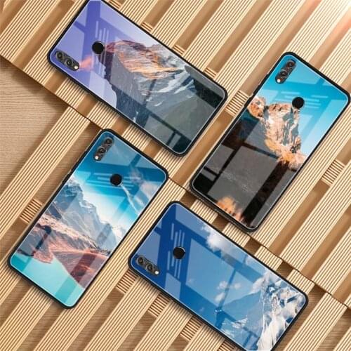 Magnificent Mountain Tempered Glass Phone Case For Huawei P20 P30 P40 P40 Lite Pro Psmart Mate 20 30 Cover Shell