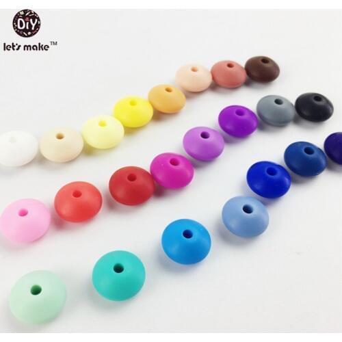 Lets Make 1000pc Abacus Silicone Beads BPA Free Baby Accessories DIY Handmade Toys Silicone Nurse Child Gift Baby Teether 12mm