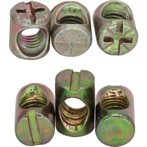 M6 M6*11 M6x11 M6*13 M6x13 Zine Alloy Chair Furniture Bed Crib Wood Dowel Barrel Phillips Cross Recessed Hammer Nut