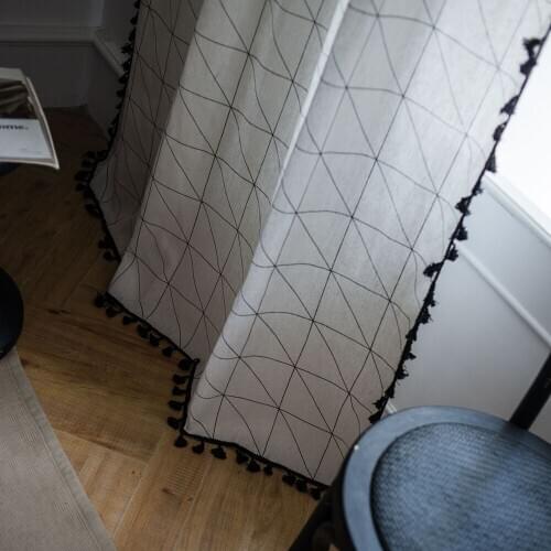 Lychee Geometric Window Blackout Curtains Printed Shade Curtains for Living Room Bedroom Window Curtain Drape