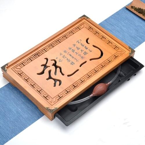 [GRANDNESS] Teaboard Kung Fu Tea Set Drawer Type Bamboo Tea Tray Gongfu Tea Table Serving Tray 43*28*5cm Tea Board BIG SIZE
