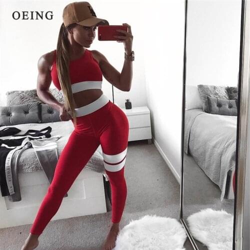 2 Piece Set Tank Top Training Tracksuit Fitness Women Outfits Sportswear Shapewear Sweat Suit Tights Workout Exercise Yoga Set