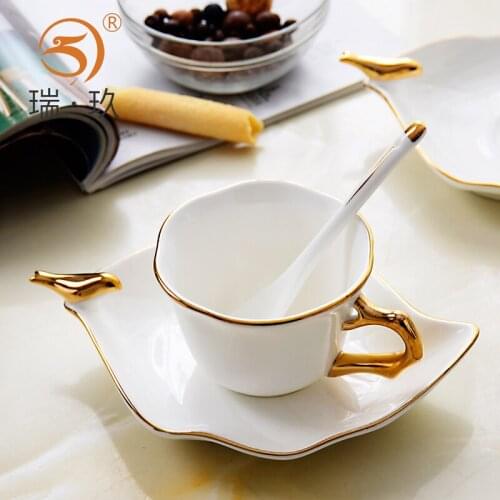 Creative and exquisite hand painted bone china coffee cup and saucer spoon bone china tea cup and saucer afternoon tea coffee se