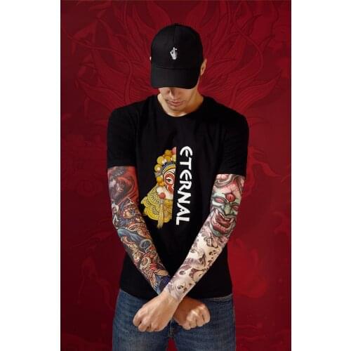 Cool Sleeves Tattoo Sleeves Flower Arm Seamless Arm Guards Outdoor Riding Sunscreen Ice Silk Men and Women Summer Sleeves