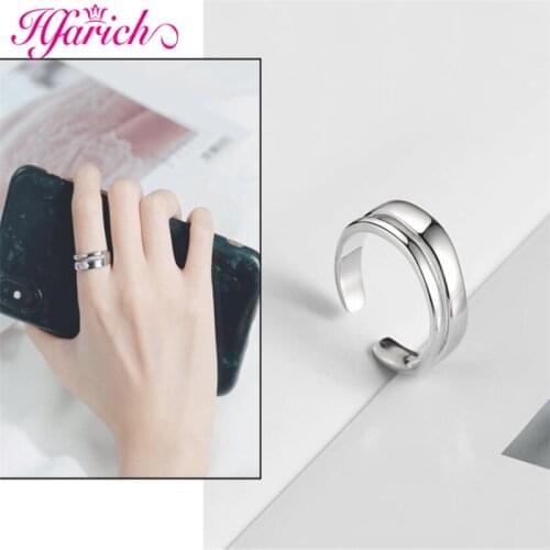 Minimalism Geometric Round Hollow smooth lines Adjustable openings finger Rings For Women Girl Quality Wedding Party Jewelry