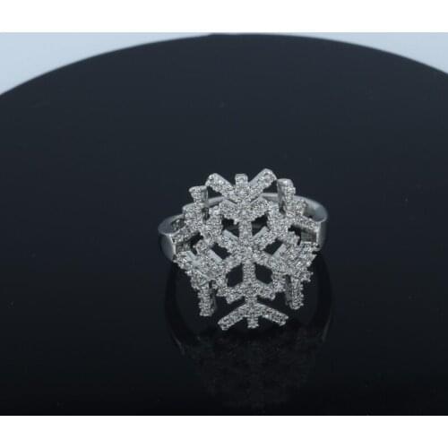 Fashion Snowflake Big Rings European American Style Unique Charm Jewelry Gift Womens Punk Rock Party Accessory Ring Adjustable