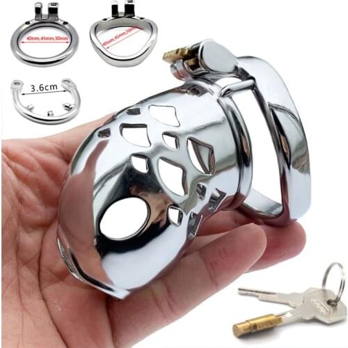 40/45/50mm Male Cage Penis Ring Sleeve Lock Stainless Steel Male Chastity Belt Cock Cage Metal Chastity Device Sex Toys for Men