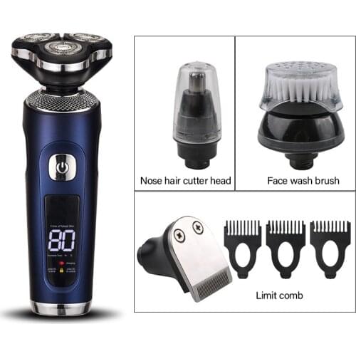 Mens Smart Electric Shaver Fast Charging Blue Red Black Razor Beard Trimmer 3D Floating Cutter Head Shaving Machine LED Display