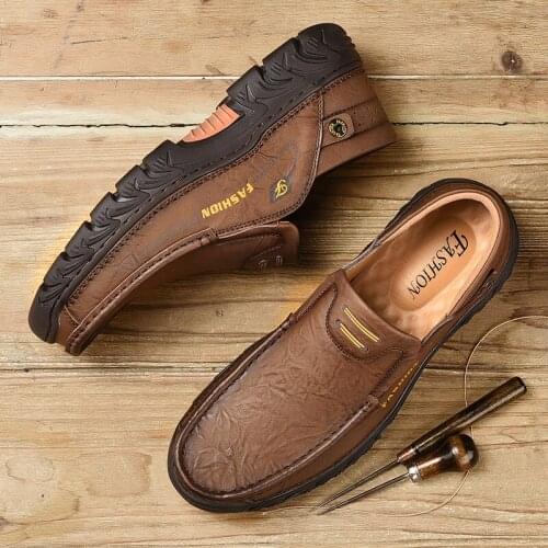 2020 Fashion Comfortable Casual Shoes Loafers Men Shoes High Quality Genuine Leather Shoes For Men Flats Male Hot Sale