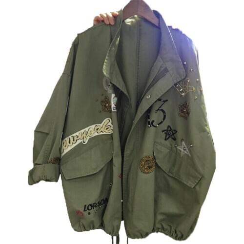 New 2020 Spring Autumn Womens Coats Plus Size Loose Female Streetwear Collage Jacket Korean Oversized Lady Trendy Outwear J62