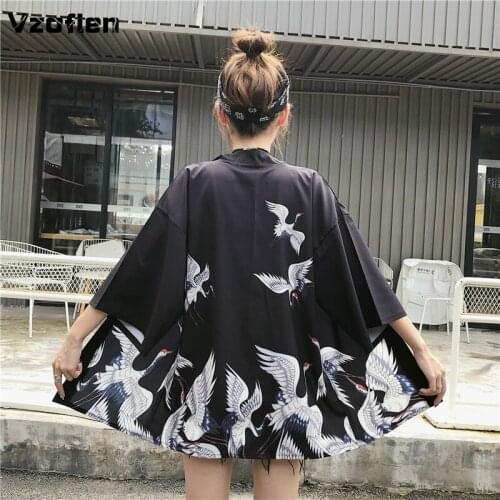 Casual Kimono Cardigan Streetwear Loose Harajuku Kimono Yukata Female Obi Haori Japanese Clothing Cosplay Thin Geisha Yukata