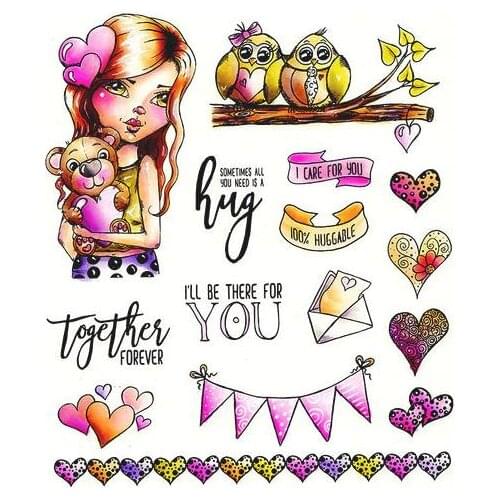 Girl and heart-shaped Transparent Clear Silicone Stamp/Seal for DIY scrapbooking/photo album Decorative clear stamp ST0307