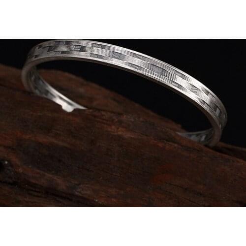 Silver Coin Antique Matte, Old Weaving Bracelet, Personality, Wild Female Opening, Sterling Silver Bracelet Wholesale