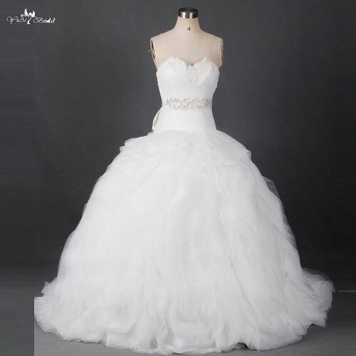 RSW1228 Sweetheart Neckline Puffy Ruffles Wedding Ball Gowns