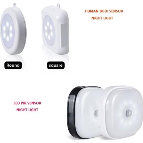 LED Cabinet Night Light Bulb With PIR Motion Sensor battery Wall Lamp Wireless Smart Night Light Warbrobe Stair Bedroom Kitchen