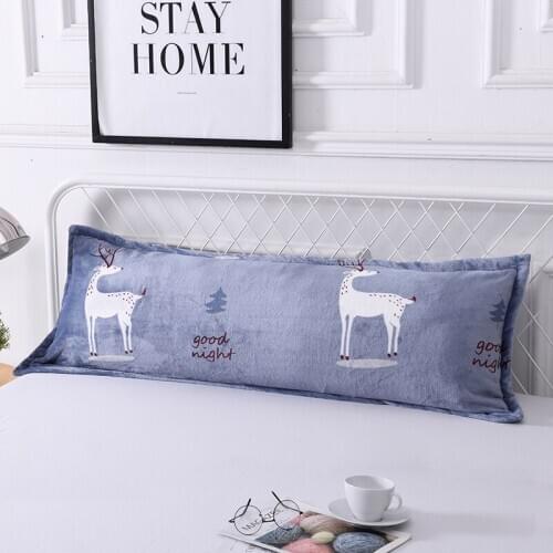Winter Warm Flannel Double Pillow Case Thick Coral Fleece Pillowcase Adult Long Pillowcase 48x150cm/48x120cm/48x180cm