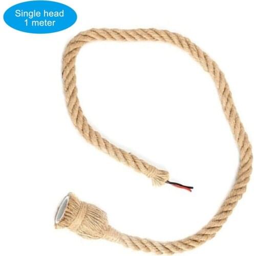 Vintage Hemp Rope Pendant Light Retro Loft Industrial Hanging Lamp Edison Bulb Lamp Home Light Decoration