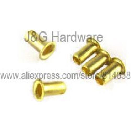 Wkooa Rivets M1.5 x 5 Brass Flat Head Tubular 1000 pieces
