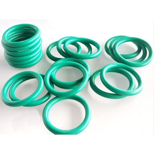 Green FKM O Rings 3.55mm Wire Diameter Fluorine Rubber O Rings Gaskets ID 6-100mm O Ring Seals Washer