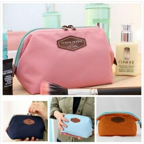 Women Travel Makeup Bag Lady Zipper Closure Cosmetic Pouch Clutch Handbag Casual Female Cometic Bags