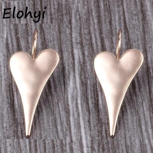 ELOHYI Women Statement Eearrings Heart Glossy Alloy Ear Hook Earring Jewelry Wholesale For Girls For Women Gift Free Shipping