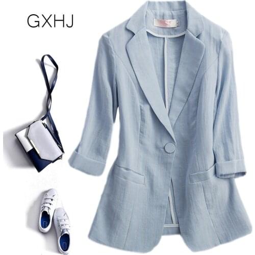 2021 Spring summer Women Fashion White Pink Blazers And Jackets Chic Button Office Suit Coat Ladies Elegant Outwear LHJ102