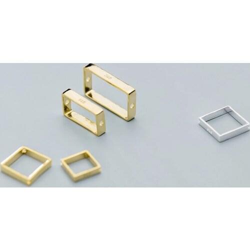 100% 925 Sterling Silver New Geometry Double Beads Frame Spacer DIY Jewelry Making Fit 6.5mm 8.5mm Silver Beads Separator Charms