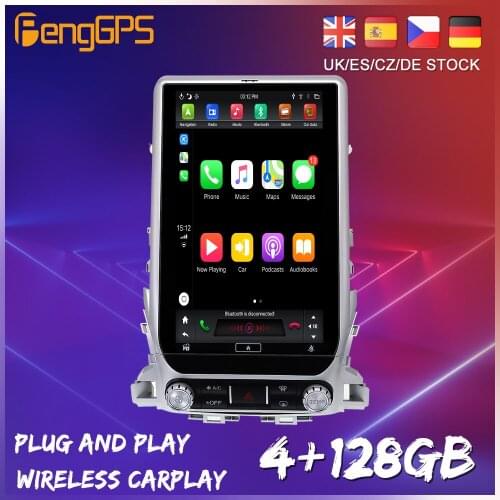 128G Android 9.0 Big Tesla Vertical Screen For Toyota LC200 2016-2018 CarPlay Multifunction GPS Radio Auto Stereo Head Unit