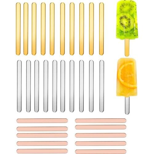 30pcs Acrylic Cakesicle Popsicle Sticks, Reusable Popsicle Sticks Mini Cake Pop Sticks for Ice Cream Candy Kitchen DIY Craft