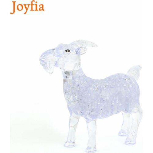 3D Crystal Goat Shape Building Crystal Puzzle Model DIY Animal Intellectual Furnish Toys Kids Jigsaw Early Educational Puzzle