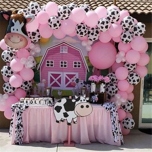 74pcs Farm Party Balloons Set Cow Party Balloons Cow Party Balloon Arch Decoration for 1st 2nd 3rd Birthday Baby Shower Supplies
