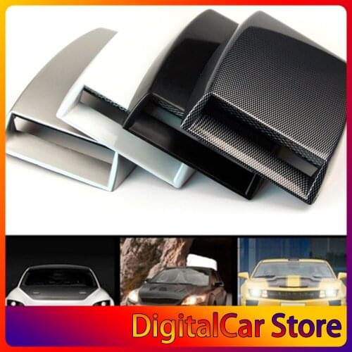 Automobiles 2 Color car styling Universal Decorative Air Flow Intake Scoop Turbo Bonnet Vent Cover Hood carbon fibre/black HOT