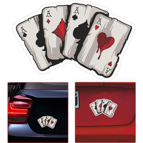 Auto Products Car Sticker Four A Poker Graphic Auto Sticker Motorcycle Auto Styling Reflective Decal For the car motocycle