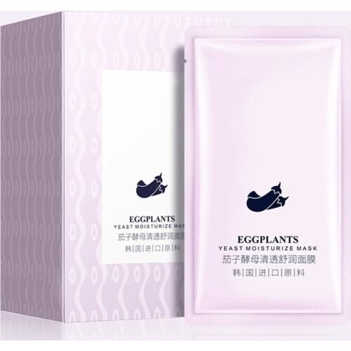 Eggplant Yeast Clear Mud Face Mask 30 Pcs Anti Freckle Shrink Pores Acne Treatment Moisturizing Whitening