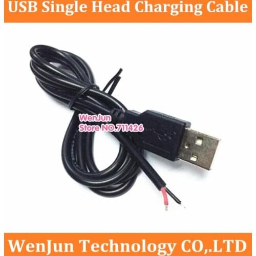 Free shipping 22AWG USB Single Head Charging Cable 2 core USB data cable Support 3A USB Power Cable 100pcs/lot