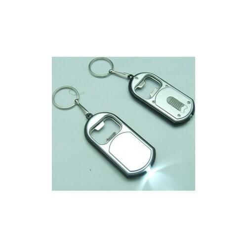 FREE shipping by FEDEX 100pcs/lot LED key chain bottle opener key chains keyring