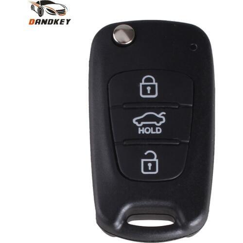 Dandkey 40X 3 Buttons Flip Folding Remote Key Shell For KIA K2 K5 Rondo Sorento Sportage Soul Rio Fob Blank Cover Case key shell